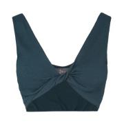 Silkeblanding V-hals crop top