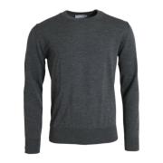 Mørk Grå Uld Crew Neck Sweater