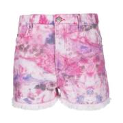 Tie-Dye Frayed Mulberry Shorts