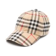 Vintage Check Beige Hat