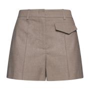 Taupe Brown Salicaria Mid-Rise Shorts