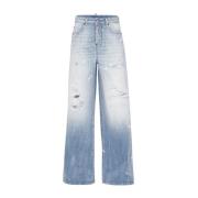 Blå Denim Wide Leg Jeans