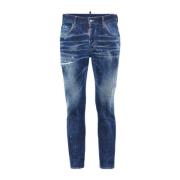 Distressed Skinny Jeans med Malingssprøjt