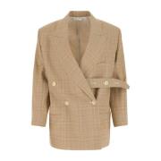 Stilfuld Uld Blazer med Broderi