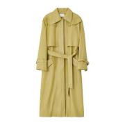 Mørkebrun Vegan Læder Trench Coat