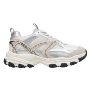 Kvinders Milky & Silver Sneakers lavet af Blandede Materialer med en F...