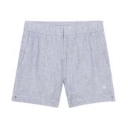 Marineblå Linen Shorts