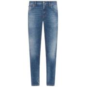 Skinny Jeans med Maioliche Print Detaljer