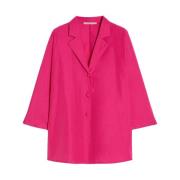 Fuchsia Taffeta Oversized Skjorte