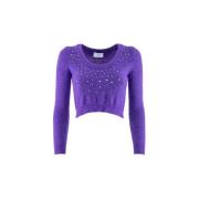 Lilla Sweater med Rhinestones