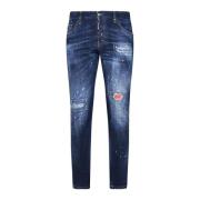 Blå Distressed Denim Jeans