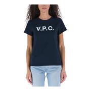 Hvid Bomulds T-Shirt med APC Logo