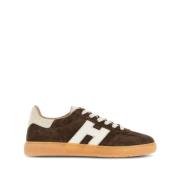 Suede Læder Sneakers Rund Tå