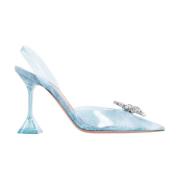 Krystal Broche Denim Slingback Hæle