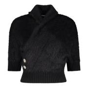 V-hals Sweater med Prydede Knapper