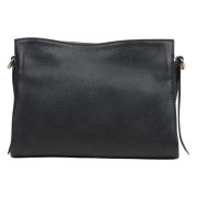 Sort Læder Crossbody Taske