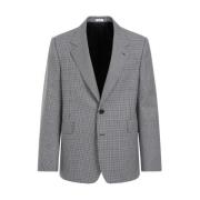 Sort Houndstooth Uldjakke