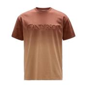 Brun Bomuld Jersey Broderet T-shirt