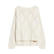 Klassisk Minimalistisk Stil Krem Sweater