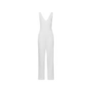 V-hals Jumpsuit i Snehvid