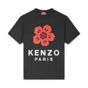 Sort Blomstret T-shirt