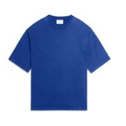 Blå Broderet Tee-Shirt Oversize Fit