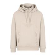 Beige Sweatshirt med Maxi Logo og Hætte