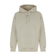 Beige Hoodie med Frontlomme