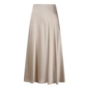 Flydende Satin Midi Nederdel