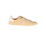 Beige Sneakers med Kontrastdetaljer