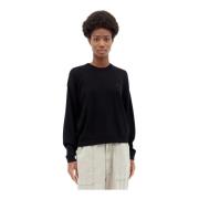 Bomuldstrikket Crewneck Sweater