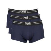 Blå Bomuld Boxershorts, Elastisk Talje, Kontrastdetaljer, Logo