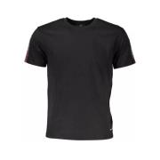 Sort bomulds-T-shirt med elegant tryk