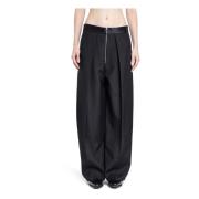 Sort Satin Taljebånd Marine Pant