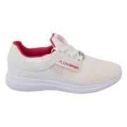 Elegante hvide sneakers med lyserøde accenter