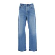 Blå Denim Straight Jeans