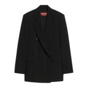 Oversize Dobbeltbrystet Blazer Sort