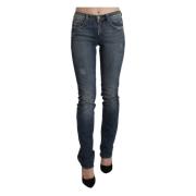 Blå Vasket Skinny Denim Jeans