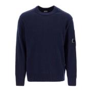 Crewneck Pullover i Uldblanding med Linse