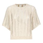 Beige Blondeblonde Sweater Kortærmet