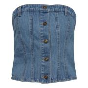 Denim Strapless Top til sommeren