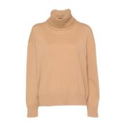 Beige Uldblanding Paillet Sweater