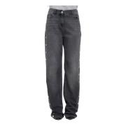 Sort Denim Straight Leg Jeans