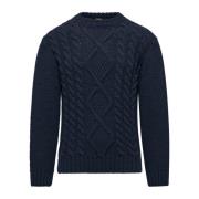 Kabelstrik Crew-Neck Uld Jumper