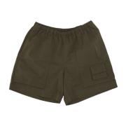 Cargo Shorts Stone-Washed Twill Fabric