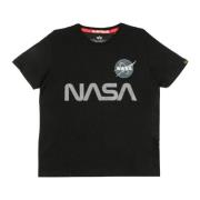 Reflekterende NASA Logo Sort T-shirt