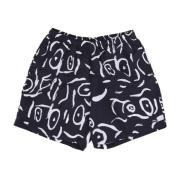 Sort Multi Shorts Elastisk Snøre Lomme