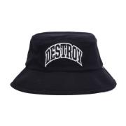 Sort Broderet Bucket Hat Destroy Rebuild