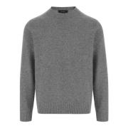 Uld Kashmir Crew Neck Sweater Grå