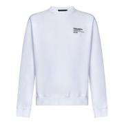 Hvid Crewneck Sweatshirt med Sort Skrift